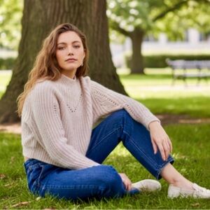 Topshop Heather Pink Crop Sweater